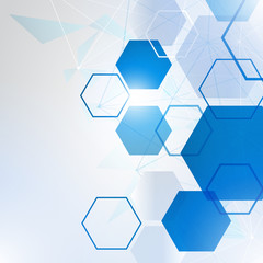 Geometric abstract background with connected line and dots