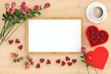 little white board valentine's day theme