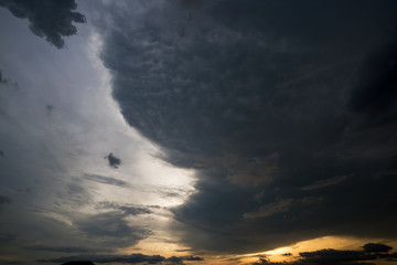 dark storm clouds with background,Dark clouds before a thunder-storm.