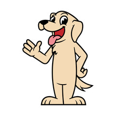 Cartoon Golden Retriever or Labrador Dog Illustration