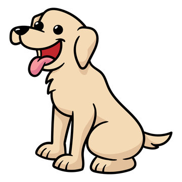Cartoon Golden Retriever or Labrador Dog Illustration