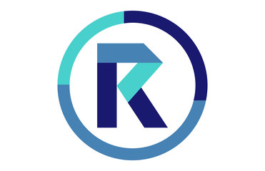 R Global Circle Ribbon Letter Logo