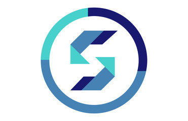 S Global Circle Ribbon Letter Logo