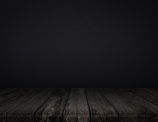 wood black background texture, dark wooden table top view blank for design
