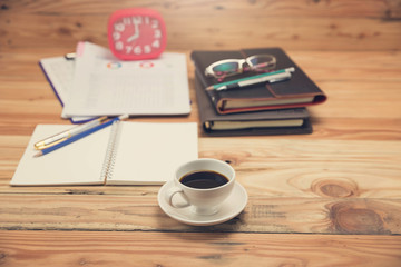 Business and finance concept of office working, Office desk in working hours