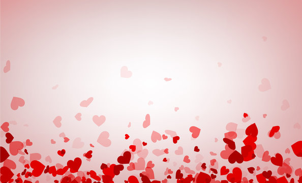 Love valentine's background with red hearts.