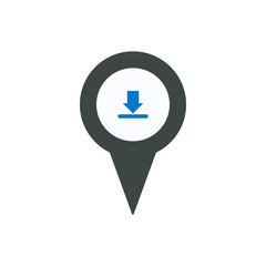 Obraz premium Arrow download location marker pin place pointer icon