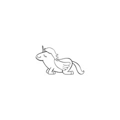 Pegasus cartoon icon 