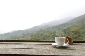 Coffee cup and smoke