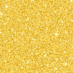 Luxury background of gold glitters. Gold dust sparkle. Gold texture for your design. Small golden confetti. The golden glow. Vector