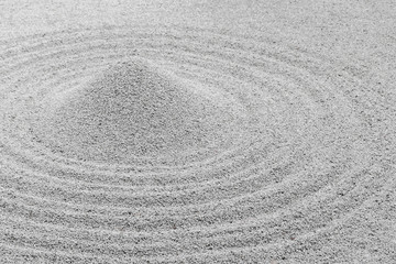 Stone Garden inside the ancient temple of Japan. Interpretation of the abstract to the mountains and the sea.