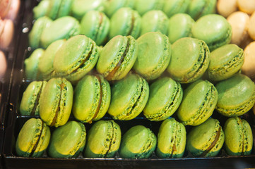 Fresh baked colorful macaron 
