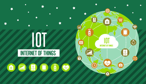 IoT ( internet of things ) image illustration (earth) / green color.