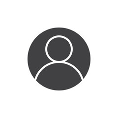User account avatar icon vector, filled flat sign, solid pictogram isolated on white. Admin profile symbol, logo illustration.
