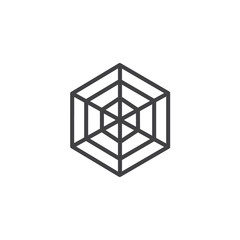 Spider web line icon, outline vector sign, linear style pictogram isolated on white. Cobweb symbol, logo illustration. Editable stroke