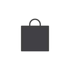 Shopping bag icon vector, filled flat sign, solid pictogram isolated on white. Symbol, logo illustration.