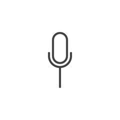 Microphone line icon, outline vector sign, linear style pictogram isolated on white. Mic symbol, logo illustration. Editable stroke