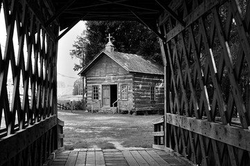 Old Wooden Log Church.
