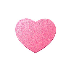 Pink heart from glitters isolated on white background. Happy Valentines Day. Luxury heart. Graphic element for your design. Vector