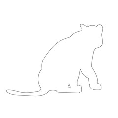  isolated, outline tiger