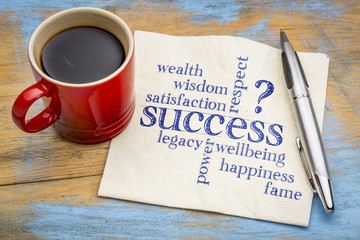 meaning of successword cloud on napkin