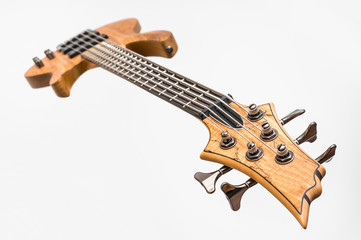 Electric bass guitar isolated on white