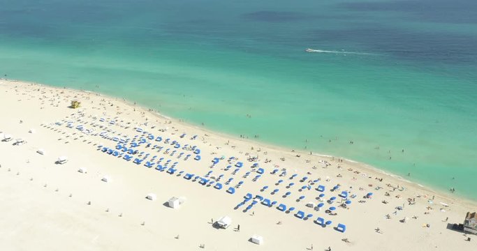 Miami,Florida,USA - November 2014: Aerial view over Miami beach