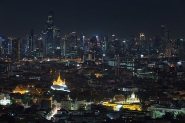 Cityscape Bangkok downtown at dusk.