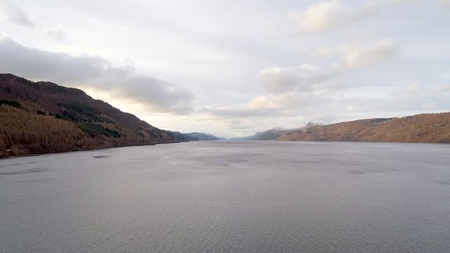Aerial View of Loch Ness The Famous Lake in Scotland