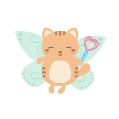 Obraz na płótnie Canvas Cartoon fairy cat