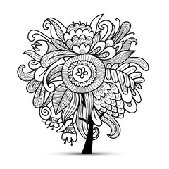 Floral magic tree, sketch for your design