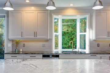 Beautiful white kitchen design.