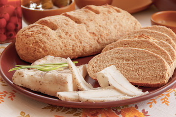 salted pork fat and bread