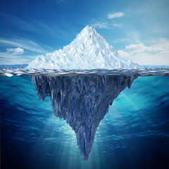 Obraz na płótnie Canvas Realistic 3D illustration of an iceberg. 3D illustration