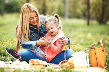 Mother and daughter in the park