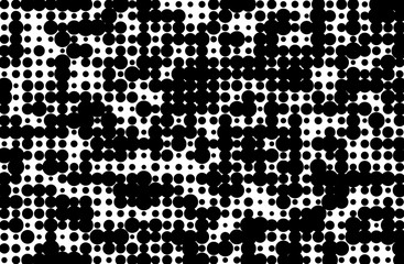 Grunge dotted bckground with circles, dots, point different size, scale. Halftone pattern. 