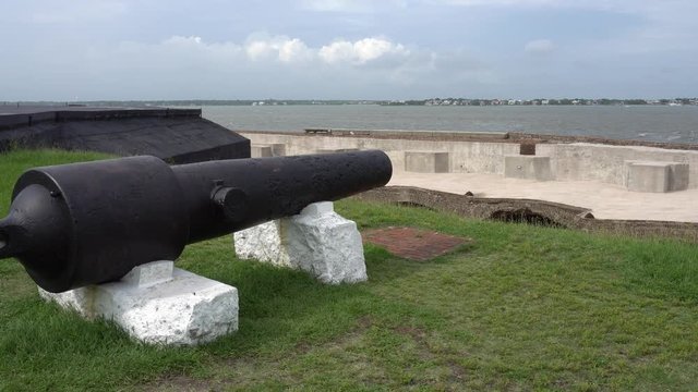 Fort Sumter Cannon Over Fort Wall