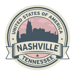 Stamp or label with name of Nashville, Tennessee