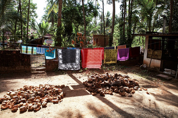 Indian tribe village in Kerala, India. Simply life