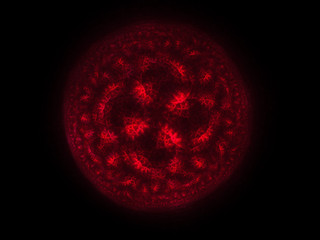 Red ruby fractal globe abstract background