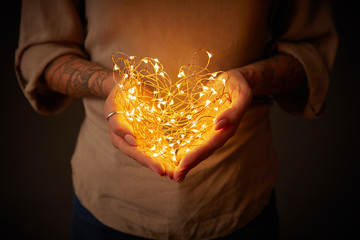 garland in the shape of the heart