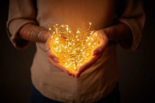 garland in the shape of the heart