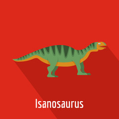 Isanosaurus icon. Flat illustration of isanosaurus vector icon for web.