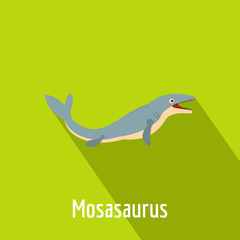 Mosasaurus icon. Flat illustration of mosasaurus vector icon for web.