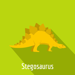 Stegosaurus icon. Flat illustration of stegosaurus vector icon for web.