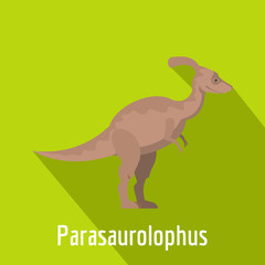 Parasaurolophus icon. Flat illustration of parasaurolophus vector icon for web.