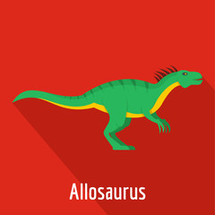 Allosaurus icon. Flat illustration of allosaurus vector icon for web.