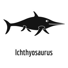 Ichthyosaurus icon. Simple illustration of ichthyosaurus vector icon for web.