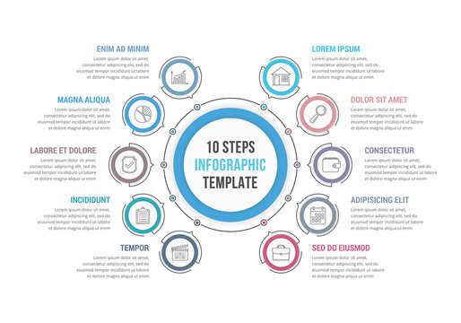 10 Steps - Circle Infographics