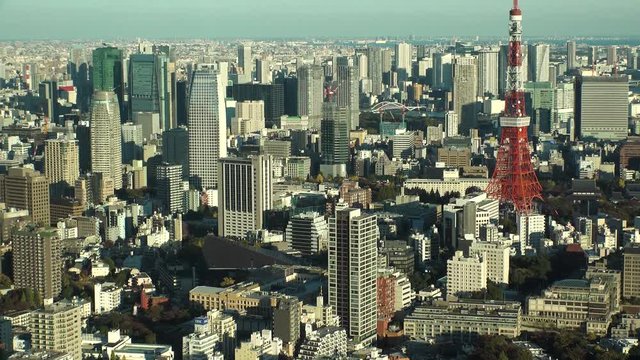 Japan Tokyo  Tokyo tower and the landscape of Tokyo  view from above  October 2017